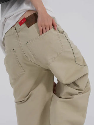 Solka Side Stitch Wide Cotton Pants