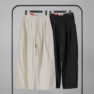 Birelin Pintuck Balloon Fit Wide Cotton Pants