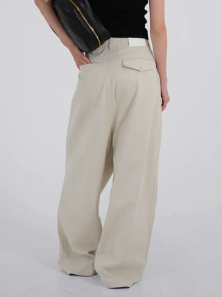 Birelin Pintuck Balloon Fit Wide Cotton Pants