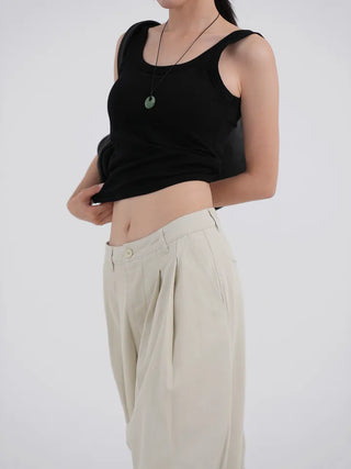 Birelin Pintuck Balloon Fit Wide Cotton Pants