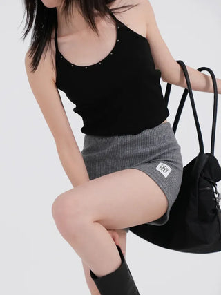 Kirelin Studded Crop Halter Neck