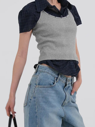 Kirelin Studded Crop Halter Neck