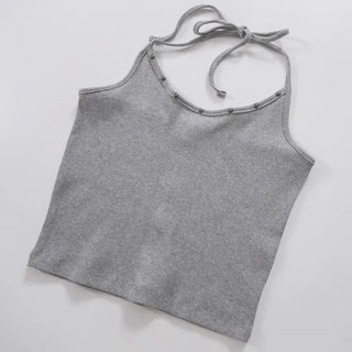 Kirelin Studded Crop Halter Neck