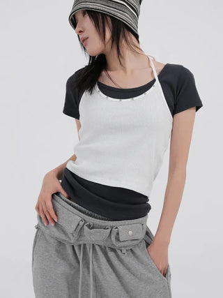 Kirelin Studded Crop Halter Neck