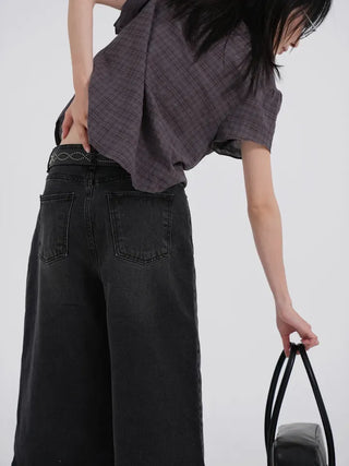 Flynn Front Shirred Short Sleeve Check Shirt