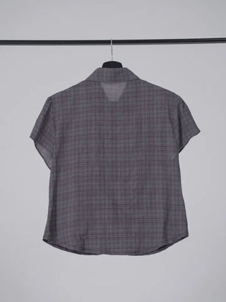 Flynn Front Shirred Short Sleeve Check Shirt