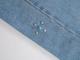 wide denim jeans with side studs