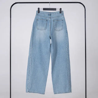 wide denim jeans with side studs