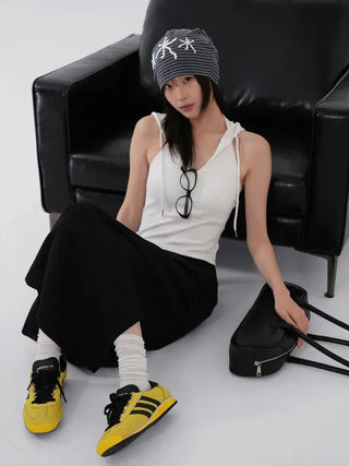 Lue Slit Pleated Long Skirt