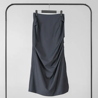 Lue Slit Pleated Long Skirt