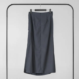 Lue Slit Pleated Long Skirt