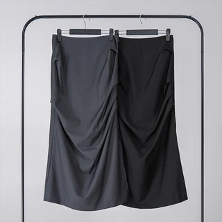 Lue Slit Pleated Long Skirt