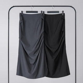 Lue Slit Pleated Long Skirt