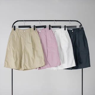 Winnie Pintuck Cotton Bermuda Shorts