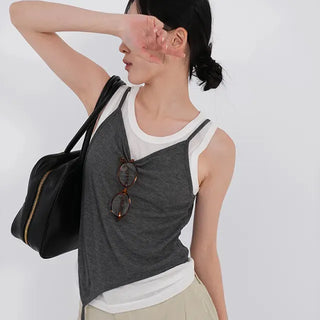 Nevia Asymmetrical String Double Sleeveless Set