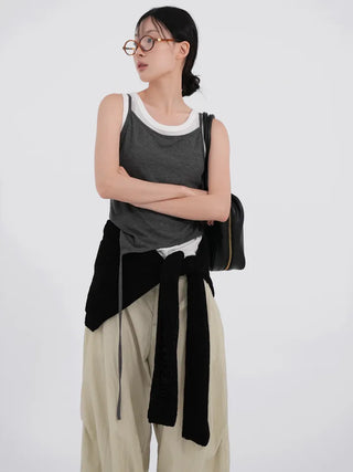 Nevia Asymmetrical String Double Sleeveless Set