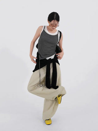 Nevia Asymmetrical String Double Sleeveless Set