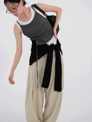 Nevia Asymmetrical String Double Sleeveless Set