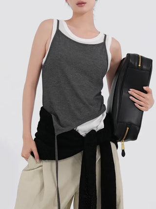 Nevia Asymmetrical String Double Sleeveless Set