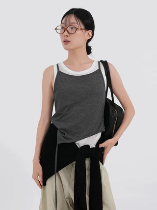 Nevia Asymmetrical String Double Sleeveless Set
