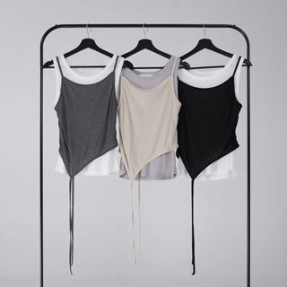Nevia Asymmetrical String Double Sleeveless Set