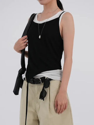 Nevia Asymmetrical String Double Sleeveless Set