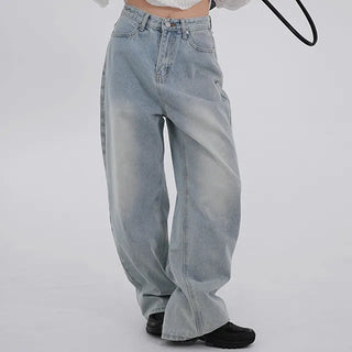 Solana Semi-low Back Pocket Denim Cotton Pants