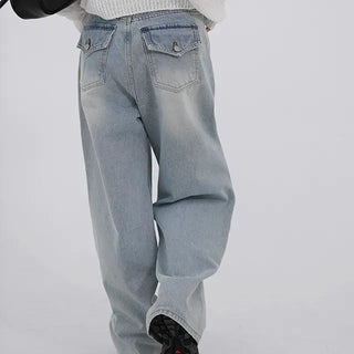Solana Semi-low Back Pocket Denim Cotton Pants