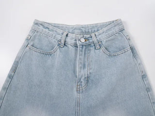 Solana Semi-low Back Pocket Denim Cotton Pants