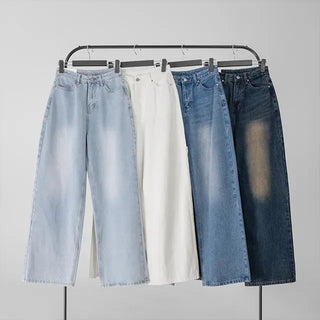 Solana Semi-low Back Pocket Denim Cotton Pants
