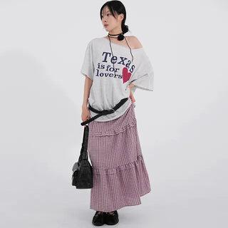Sirenna Check Frill Tiered Skirt