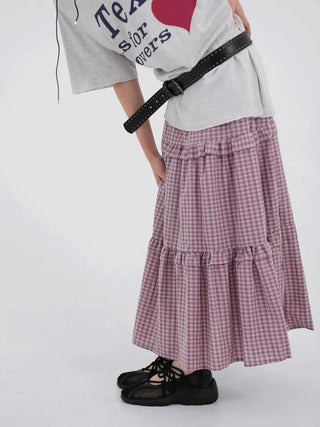 Sirenna Check Frill Tiered Skirt