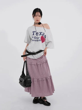 Sirenna Check Frill Tiered Skirt