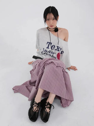 Sirenna Check Frill Tiered Skirt