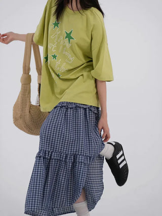 Sirenna Check Frill Tiered Skirt