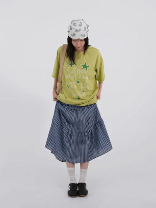 Sirenna Check Frill Tiered Skirt