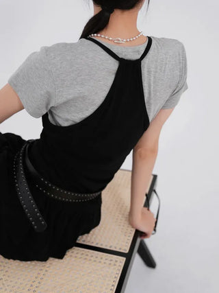 Renalia Halter Tiered Mini Dress