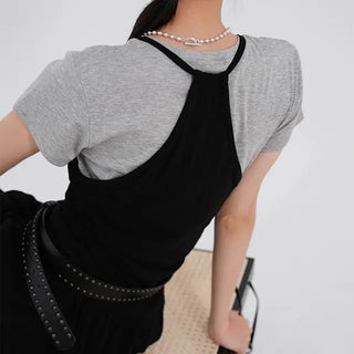 Renalia Halter Tiered Mini Dress