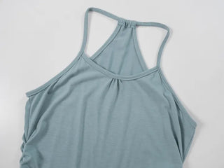 Renalia Halter Tiered Mini Dress