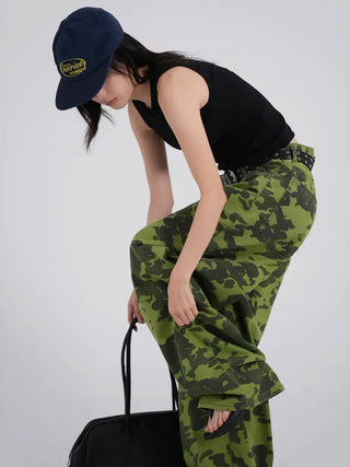 Delian Green Camo Wide Pants