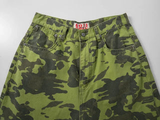 Delian Green Camo Wide Pants