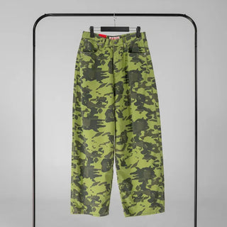Delian Green Camo Wide Pants