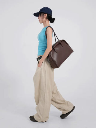Xantia Large Size Simple Square Shoulder Bag