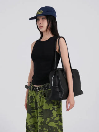 Xantia Large Size Simple Square Shoulder Bag