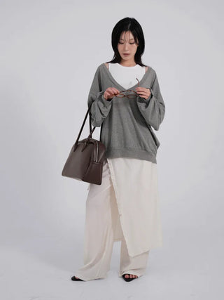Xantia Large Size Simple Square Shoulder Bag
