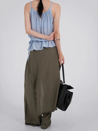 Lucien Romantic Shirred Sleeveless Blouse