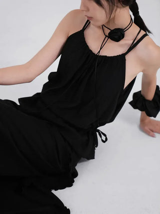 Lucien Romantic Shirred Sleeveless Blouse