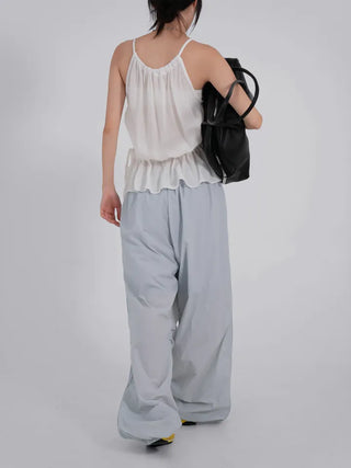 Lucien Romantic Shirred Sleeveless Blouse