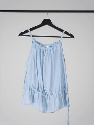 Lucien Romantic Shirred Sleeveless Blouse
