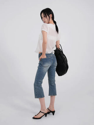 Kimi See-through Flutter Frill Blouse